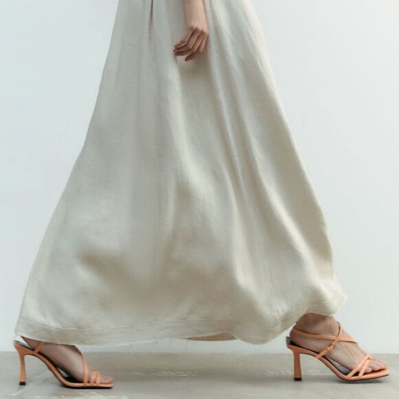 NWT Zara Strappy Heeled Leather Sandals - Picture 8 of 12